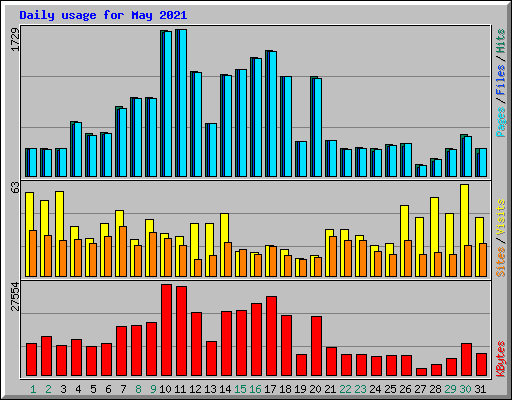 Daily usage for May 2021