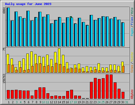 Daily usage for June 2023