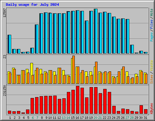 Daily usage for July 2024