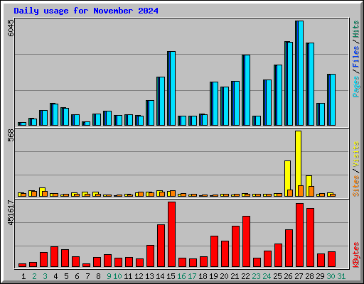 Daily usage for November 2024