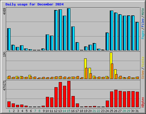 Daily usage for December 2024