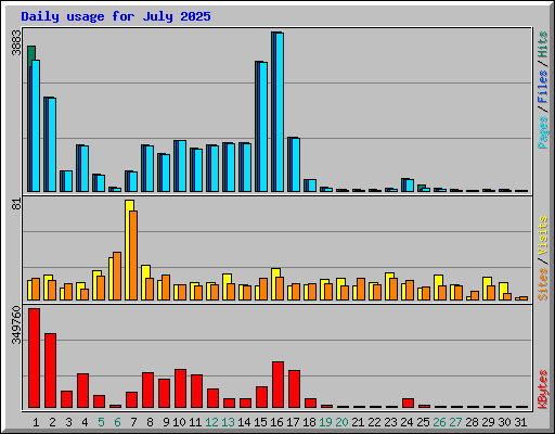 Daily usage for July 2025