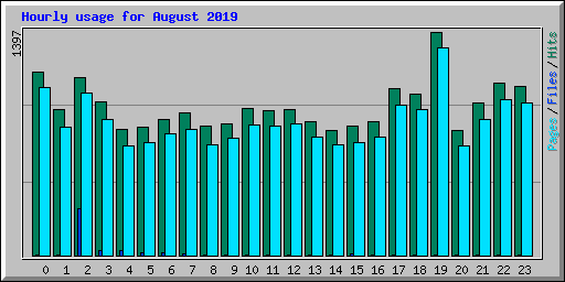 Hourly usage for August 2019