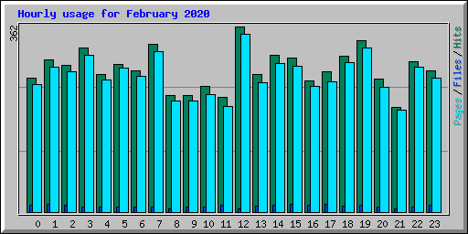 Hourly usage for February 2020