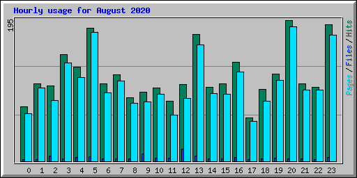 Hourly usage for August 2020