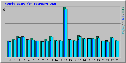 Hourly usage for February 2021