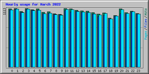 Hourly usage for March 2022