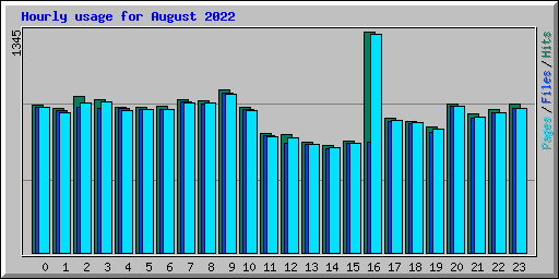 Hourly usage for August 2022