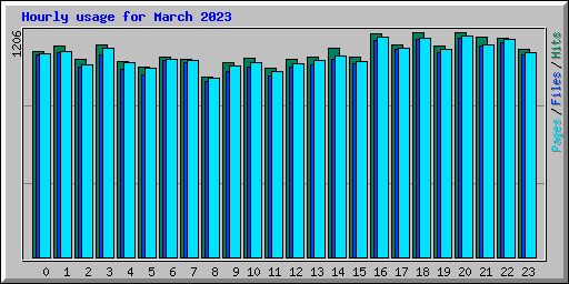 Hourly usage for March 2023