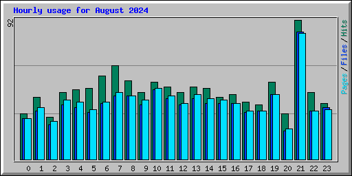 Hourly usage for August 2024