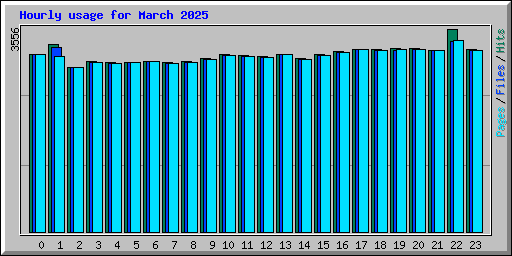 Hourly usage for March 2025